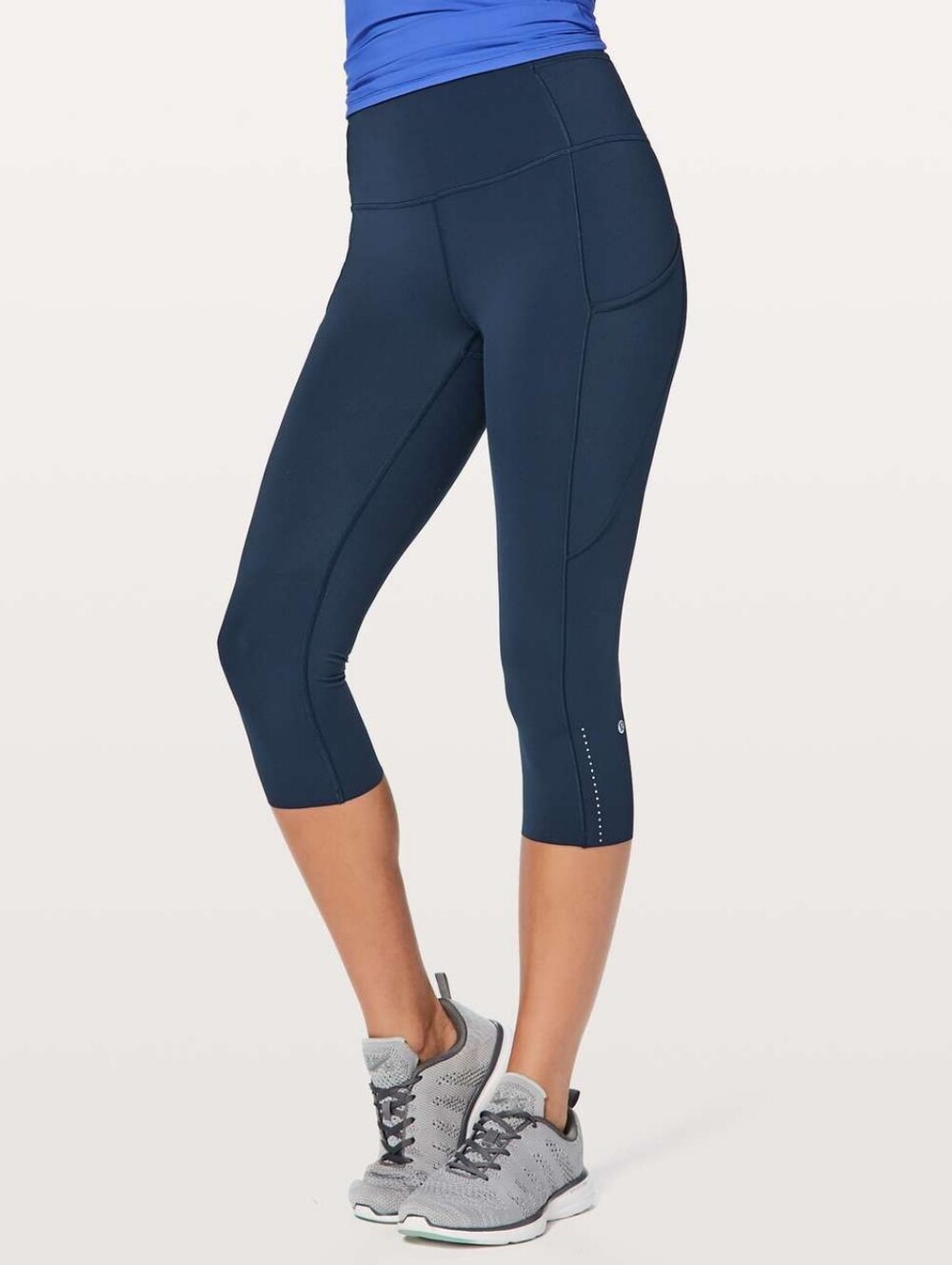 Lululemon Fast & Free Crop II *Nulux 19"True Navy Sz 4